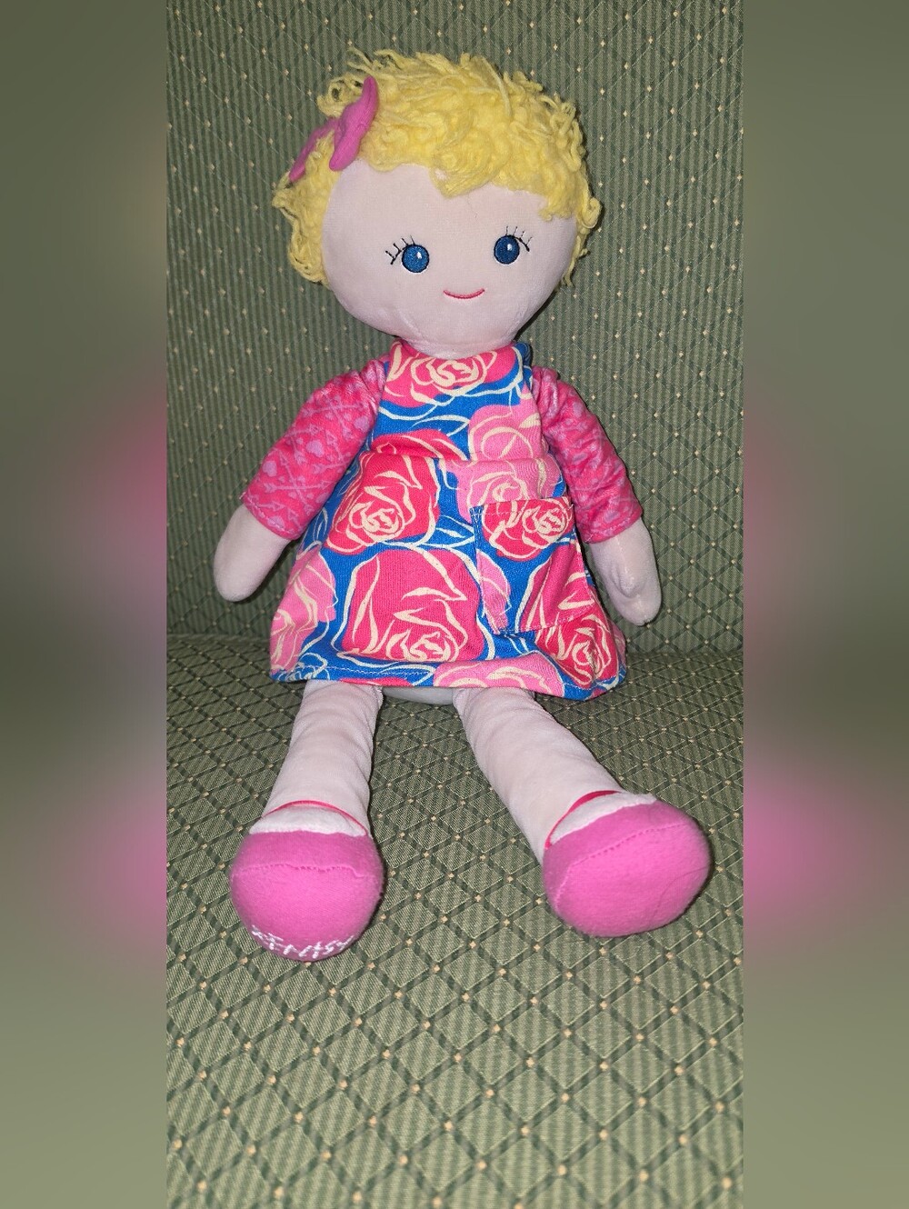 Scentsy Buddy Sierra Pink and Blue Floral Plush Doll